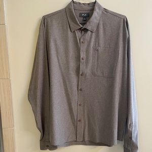 FLX Urban Commuter Brown Long Sleeved Button Down - Size XL